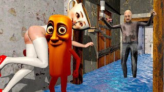 Tung Tung sahur vs Grandpa x Capuchina Ballerina on FLOOD in Granny House | Funny Horror Animatino