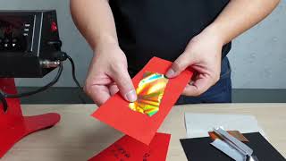 小尺寸平燙二合一機 │ 燙金紅包袋製作教學 【Heat Transfer】Transfer on red envelope