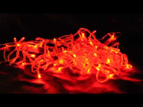 Коледна украса тип въже L1001-1008, 10m, 4W, 100 LED, червена, IP44 външен монтаж HQ видео 1