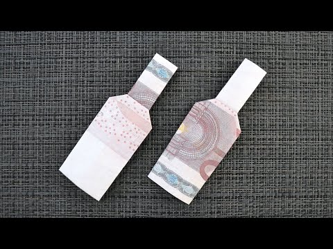 Origami FLASCHE Geldgeschenk GELD FALTEN | Geschenk | Money BOTTLE | Tutorial by Euro Origami
