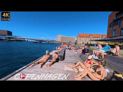 Strandgade Harbour Beach & Broens Food Street 🇩🇰 Copenhagen Walk | 4K Ultra HD | Denmark