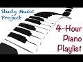 4 HOUR LONG Piano Music for Studying, Concentrating, and Focusing Playlist