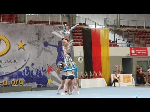 DCxM 2016 4.Platz - Blue Stars - Senior Groupstunt AllGirl (Vorrunde)