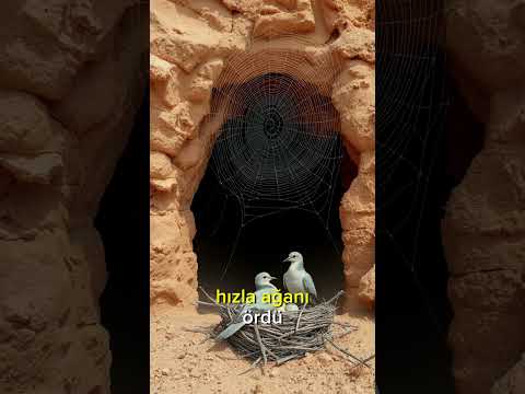 "Hz. Muhammed (s.a.v)  Örümcek Ağı ve Güvercinle Gelen Mucizevi Kurtuluşu" ( Sevr Mağarası ) #islam