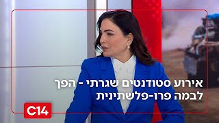 אירוע סטודנטים שגרתי באונ' העברית - הפך לבמה פרו-פלשתינית | החדשות (חדשות ערוץ 14) - התמונה מוצגת ישירות מתוך אתר האינטרנט יוטיוב. זכויות היוצרים בתמונה שייכות ליוצרה. קישור קרדיט למקור התוכן נמצא בתוך דף הסרטון
