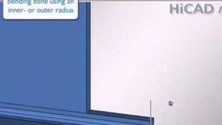 Adjusting sheetmetal bending zone in HiCAD neXt