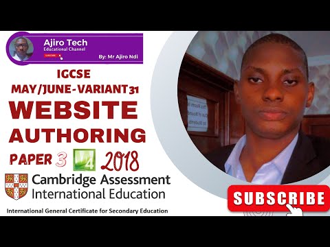 IGCSE ICT (0417/0983) Paper 3 Website Authoring May June 2018 Variant 31