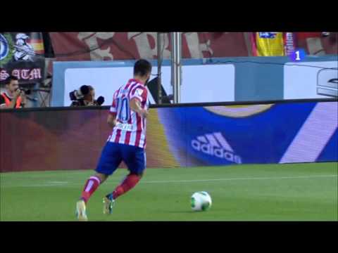 Gol Villa al Barcelona. Supercopa de España. TVE