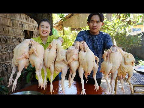 KFC chicken - Braised chicken with eggs - Yummy chickens cooking