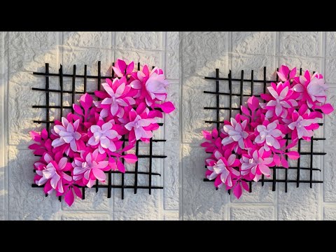 Beautiful Paper Flower Wall Hanging 🌸 | Easy DIY Home Decor | Rucha's creation