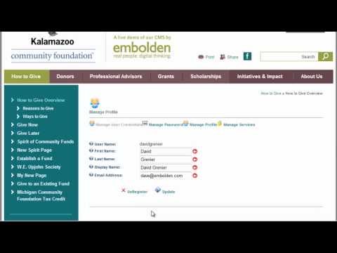 05. Manage Account & Reset Password - DNN Video Tutorial - Embolden