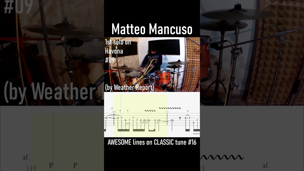 SUPERB Matteo Mancuso FUSION lines on classic tune #16 (Havona 1st solo #09 #tabs)