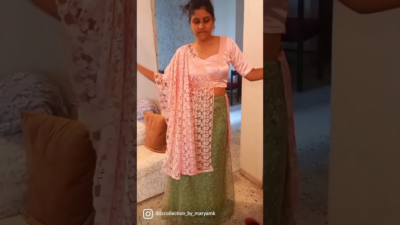Watch video Customized traditional heavily embroidered 🍃 leaf green Lehenga with delicate lace 💗pink Dupatta Now Customized traditional heavily embroidered 🍃 leaf green Lehenga with delicate lace 💗pink Dupatta