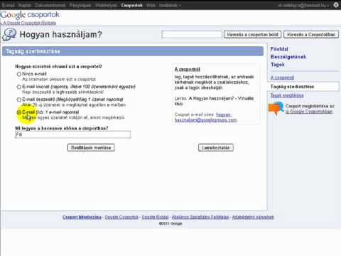 Google Csoportok - Tagság szerkesztése, leiratkoztatás
