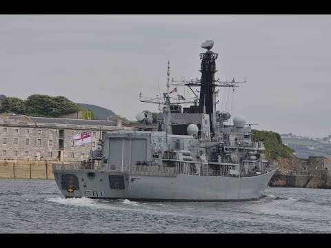 HMS SUTHERLAND F81 LEAVES DEVONPORT NAVAL BASE AT MUTTON COVE - 29th May 2017