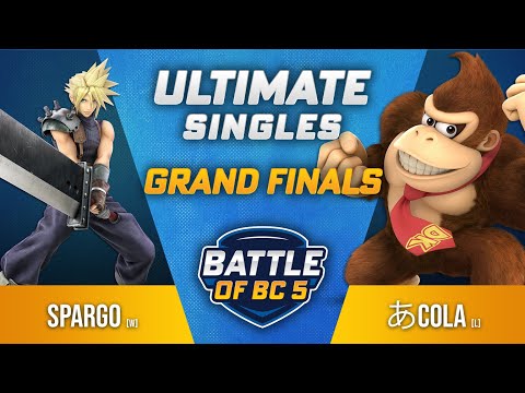 Sparg0 (クラウド) vs あcola (ドンキーコング、ピュラ/ミスラ) - アルティメットシングルス グランドファイナル - バトルオブBC 5