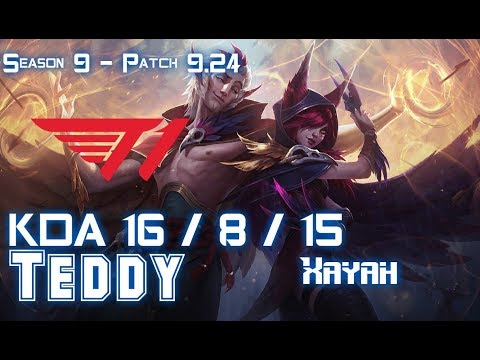 T1 Teddy XAYAH vs CASSIOPEIA Bot - Patch 9.24 KR Ranked