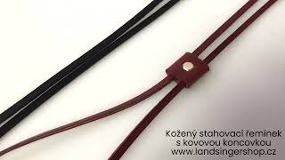 Stahovací řemínek s kovovou koncovkou na kabelku, tašku, batoh - polotovar.