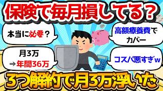 【お金まとめスレ】ワイが保険を3つ解約して月●万円浮いた話【高額療養費で●●】