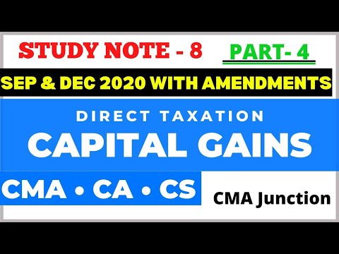 Capital Gains | Direct Taxation | CMA Inter | CA Inter | CMA Junction |