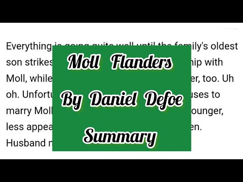 Summary of Moll Flanders by Daniel Defeo/Summary of Moll Faonders/m.a.previous year eng lit paper 3