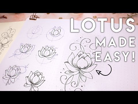 How To Draw A Lotus Flower For Beginners | SIMPLE
