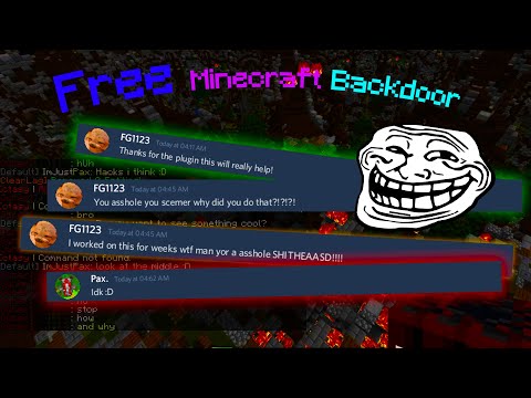 I got a Free Minecraft Backdoor so I griefed a kids server :D | Part 1 | Hacking Minecraft Servers.