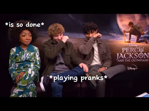 The Percy Jackson cast being chaotic besties for five straight minutes