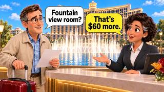 Learn English for Hotels: Las Vegas Bellagio | A1 A2 Shadowing Real Life Conversations