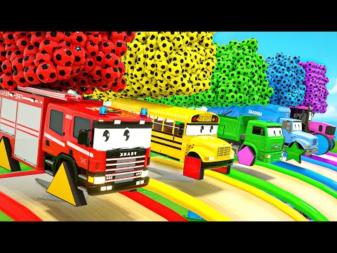 Baby Shark + Wheels On the Bus - Shaped soccer balls and shaped wheels - Nursery Rhymes & Kids Songs