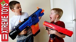 Nerf Blaster Prank Battle! Ethan and Cole Attack and Set Traps with Nerf Rival Blasters