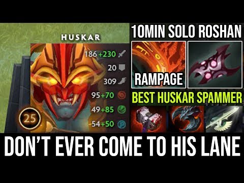 How to Fast Armlet & 10min Solo Roshan | Mid Huskar Spammer Toying Enemy 1Vs5 Rampage 28Kills DotA 2