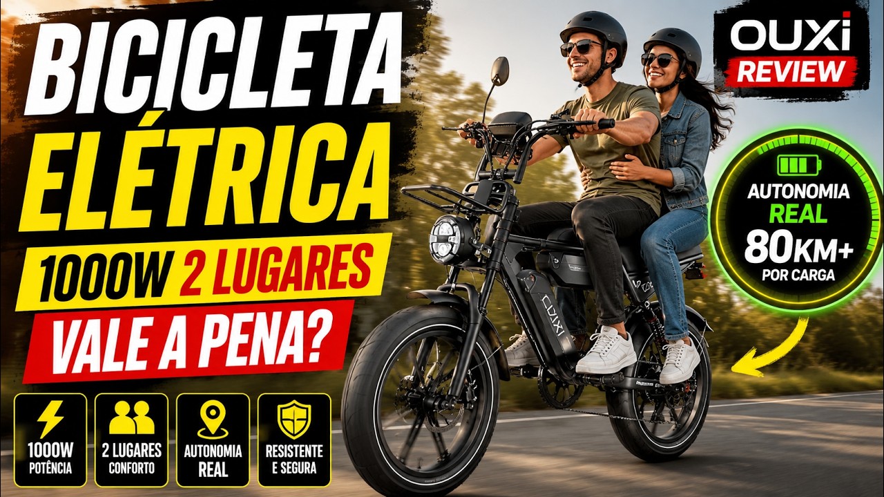 Bicicleta Elétrica 1000W 2 Lugares Vale a Pena? Ouxi Review + Autonomia REAL