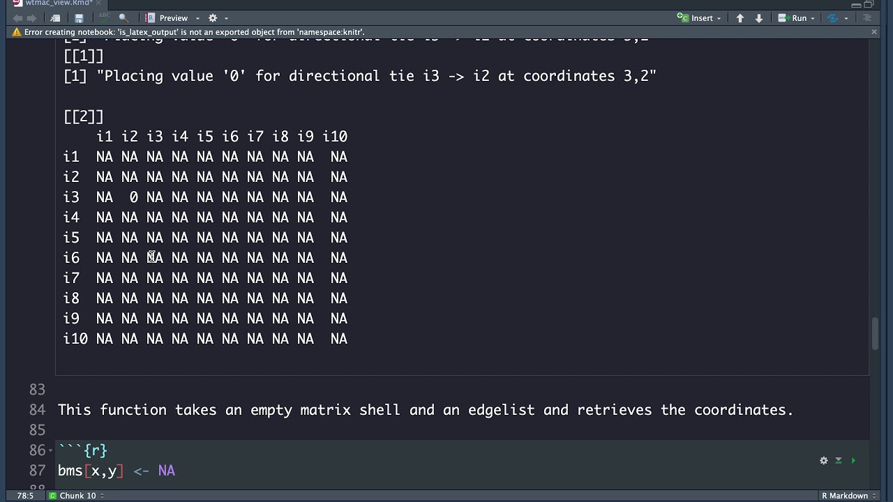 How to turn an edgelist into a matrix