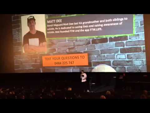 SPA Ambassador Matt Dee speaks at Youth Mental Health Forum