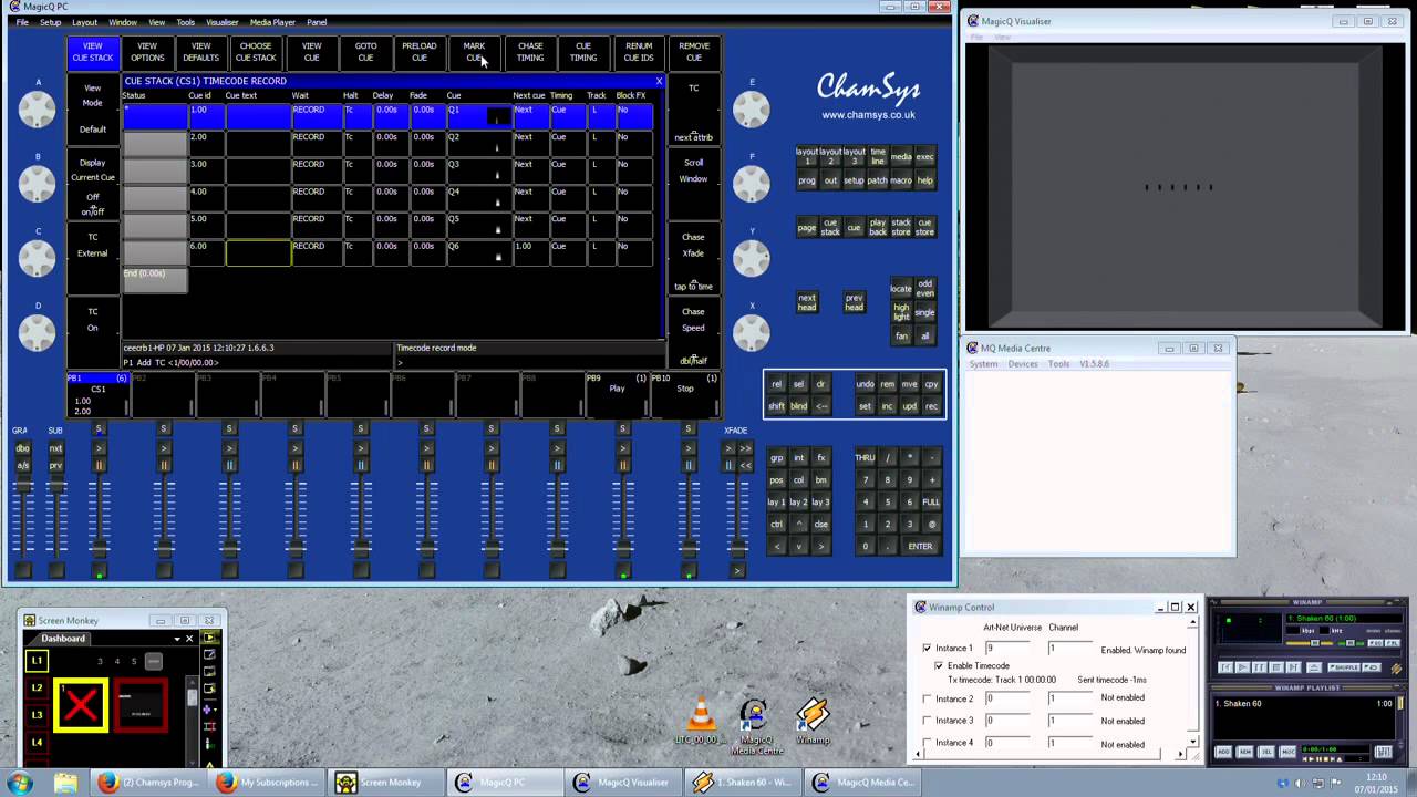 Chamsys Winamp control and Time code 1 take tutorial