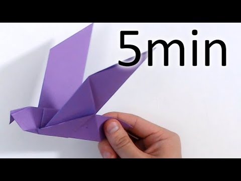 (fast-version) How to Make / Fold Simple Origami Bird | Step by Step Tutorial For Kids