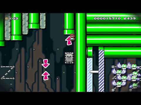 Super Mario maker - Automatic Pipes #TeamPipe by R2D2 CLEARED (0.21%)