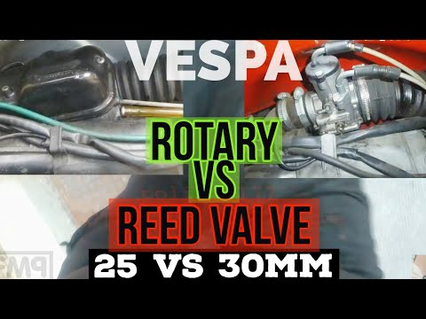 vespa ROTARY 25mm vs REED VALVE 30mm POLINI 177 acceleration #1/2 - FMP - Solid PASSion