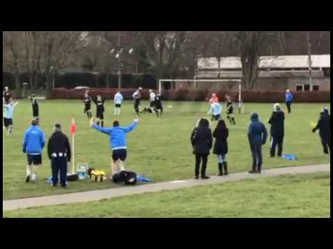 Impressive long range free kick