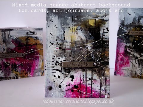 Mixed Media abstract art background "urban graffiti" | Handmade cards