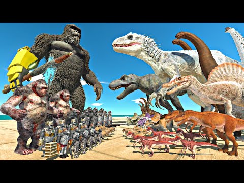 Dinosaurs Fights in Ballista Arena | King Kong 2024 vs Indominus Rex -Animal Revolt Battle Simulator