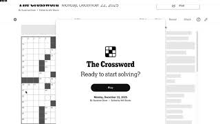 NYT Crossword Monday 12/22/25