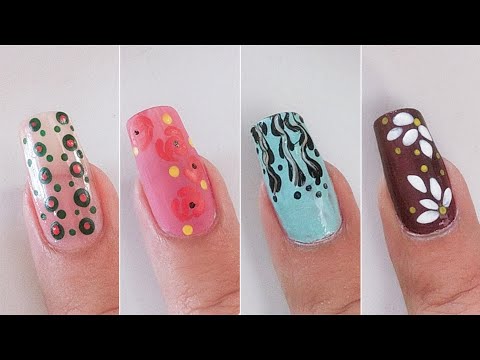 Easy Nail Art designs For Beginners 2024 / Diseños de uñas Cortas ♥️