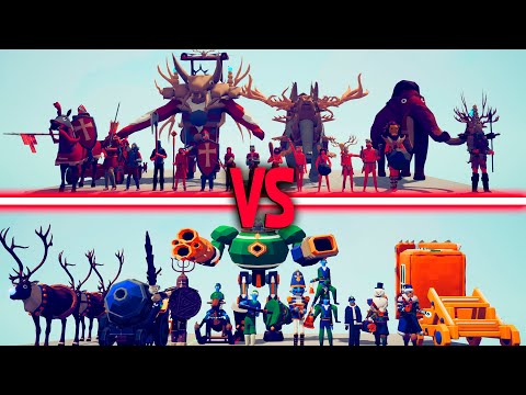 MEDIEVAL Team + TRIBAL TEAM vs MEGA HOLIDAY | TABS - Totally Accurate Battle Simulator