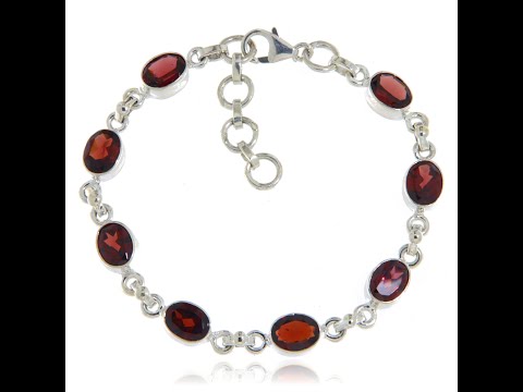 Bratara Argint 925  Granate Naturale - Putere si Eleganta
