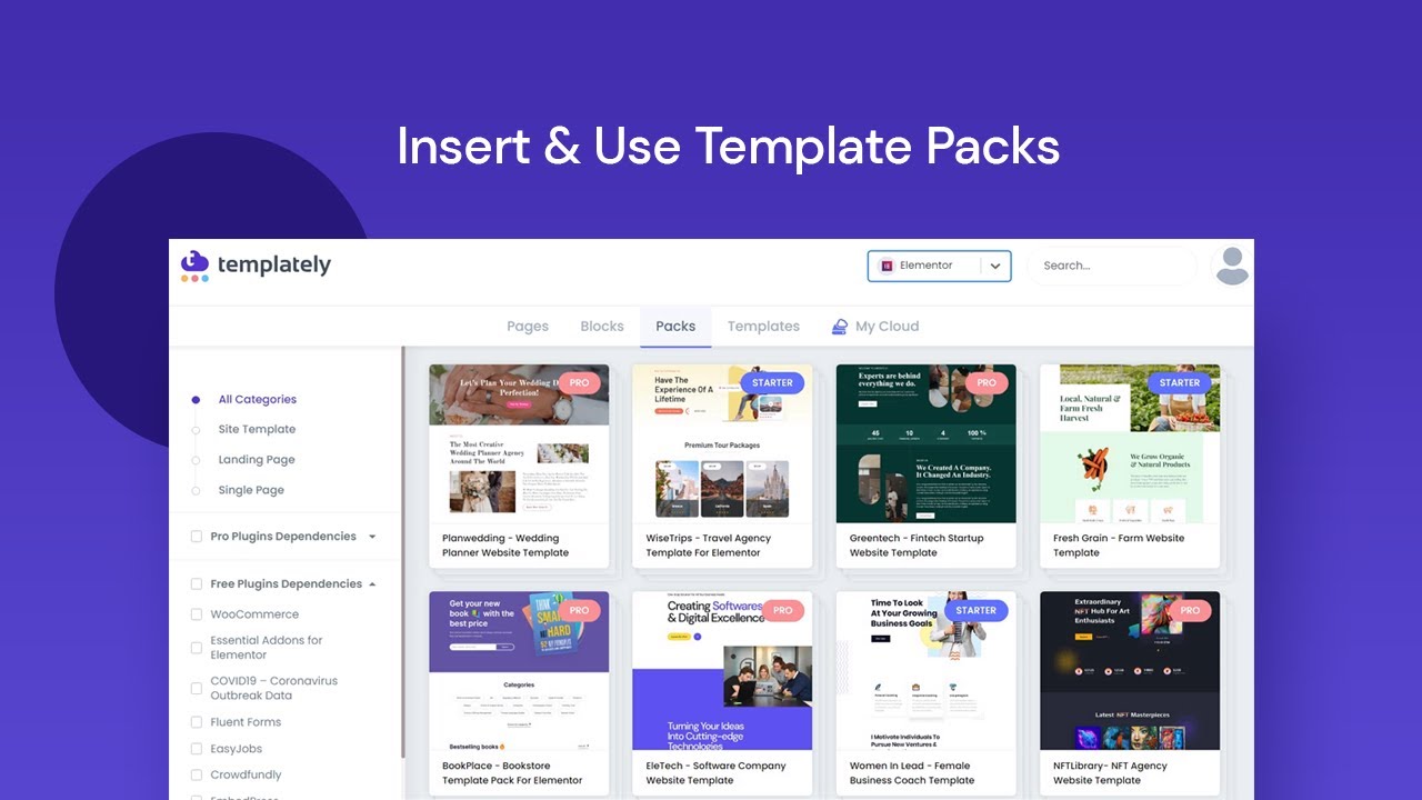 How To Insert & Use Template Packs From Templately?