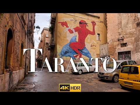 Taranto Walk tour Citta Vecchia Taranto,  Puglia, Southern Italy. 🇮🇹🚕. 4K  November 2024