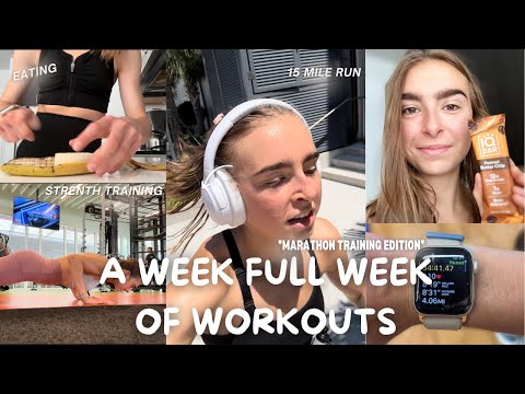 A FULL WEEK OF MARATHON TRAINING | Long runs, strength training, nutrition. +  gym motivation