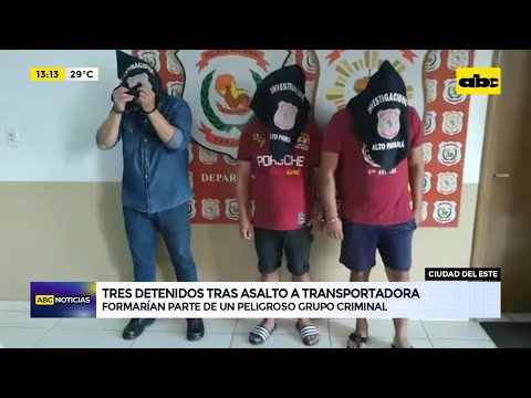 Asalto a transportadora en Santa Fe del Paraná: tres detenidos y evidencias incautadas en CDE